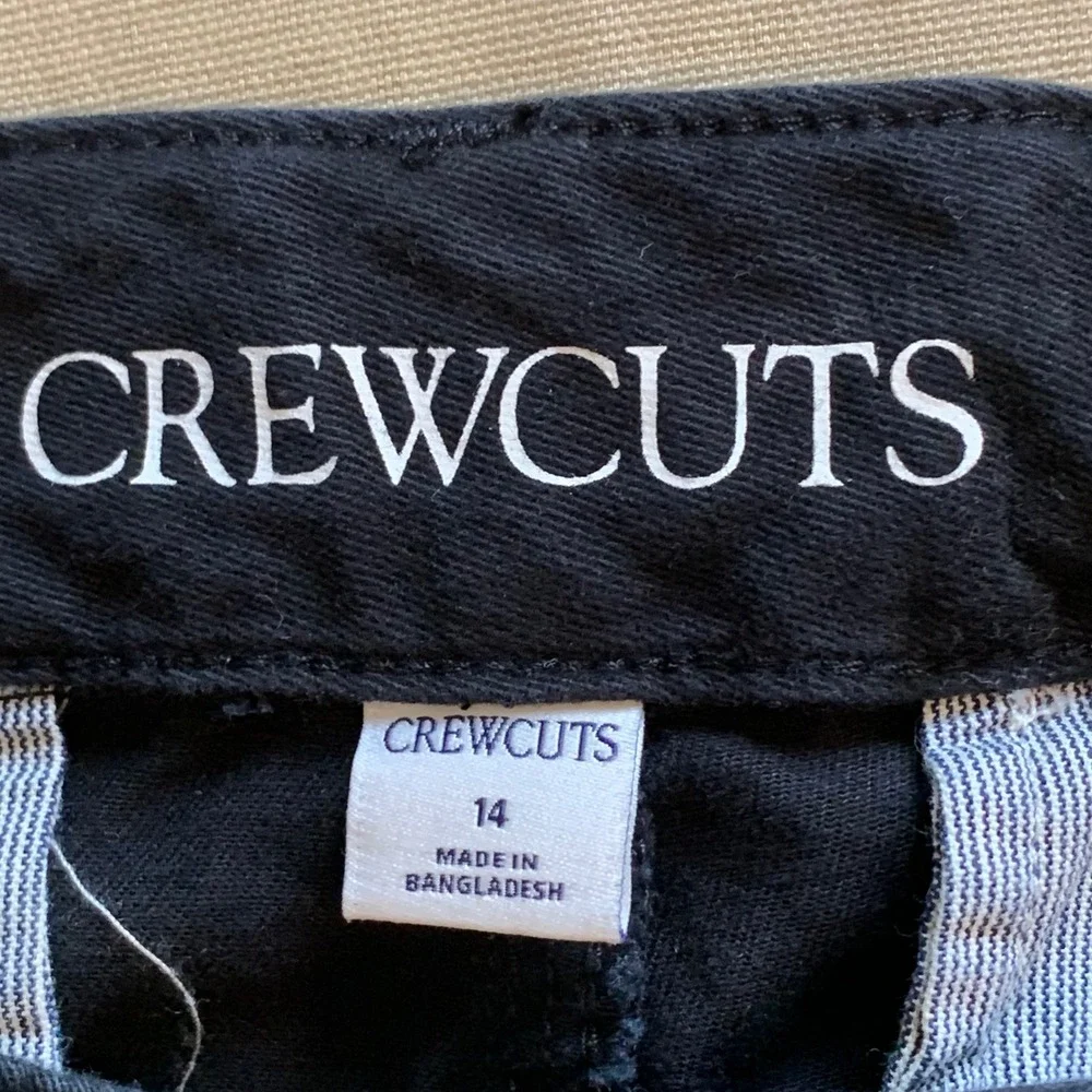 Crewcuts Relaxed Fit Black Chino Pants Kids Boys Size 14 Cotton Adjustable Waist